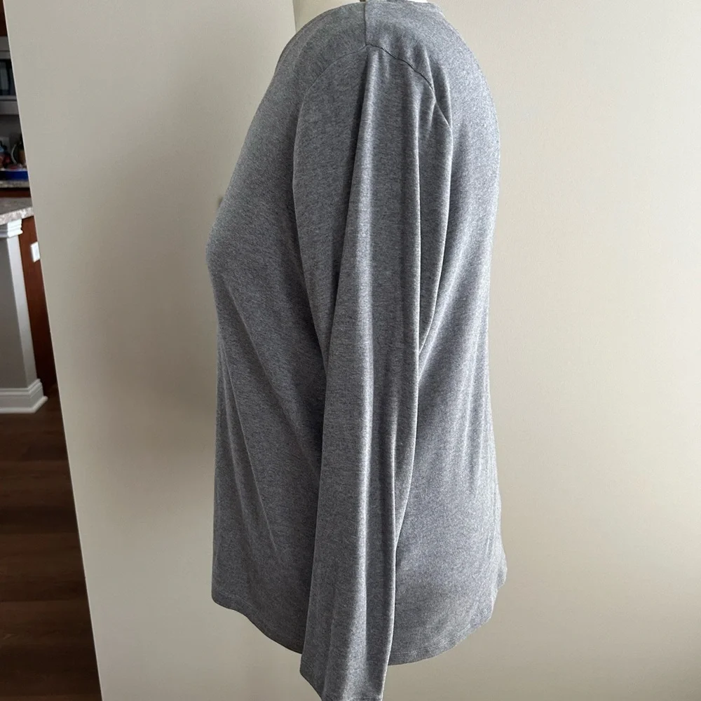 CJ Banks Gray Long Sleeve Women's Top - Picture 2 of 7